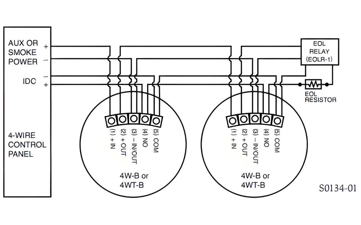 sơ đồ đấu dây đầu báo khói