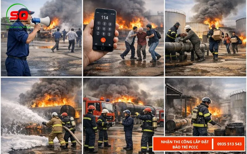 cách dập tắt đám cháy xăng dầu